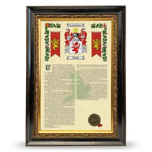 Du bois Armorial History Framed - Heirloom
