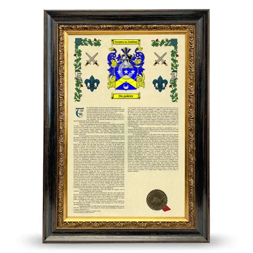Du poirier Armorial History Framed - Heirloom