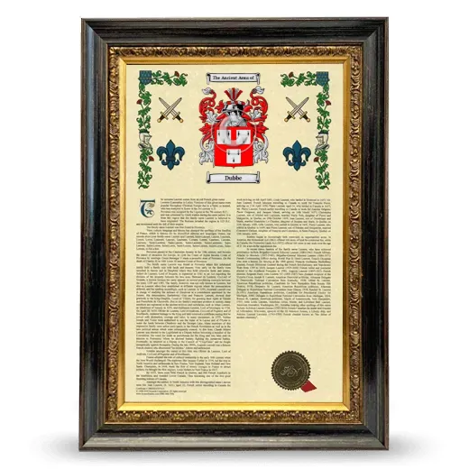 Dubbe Armorial History Framed - Heirloom