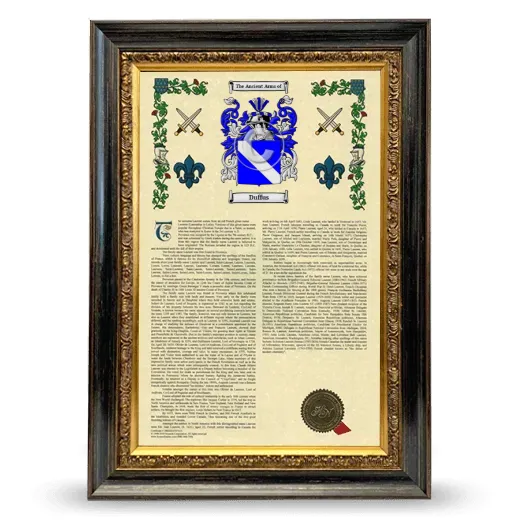 Duffus Armorial History Framed - Heirloom
