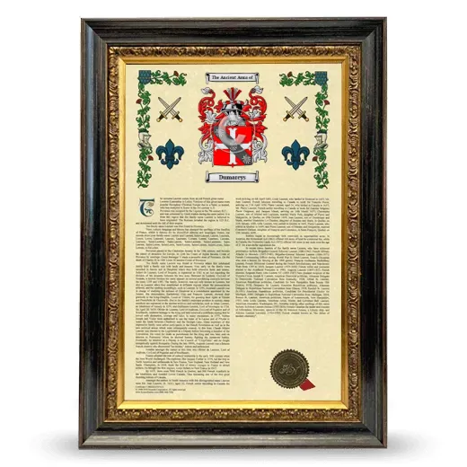 Dumareys Armorial History Framed - Heirloom