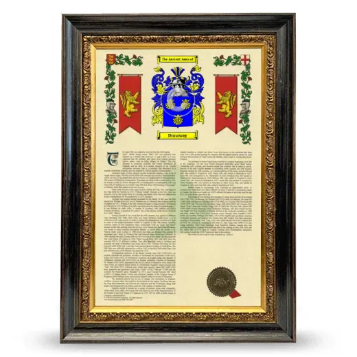 Dunaway Armorial History Framed - Heirloom