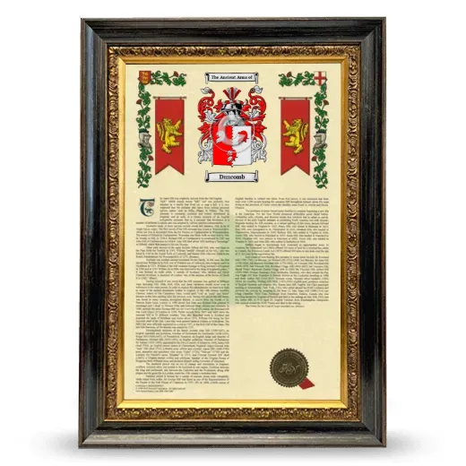 Duncomb Armorial History Framed - Heirloom
