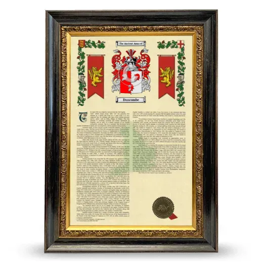 Duncombe Armorial History Framed - Heirloom