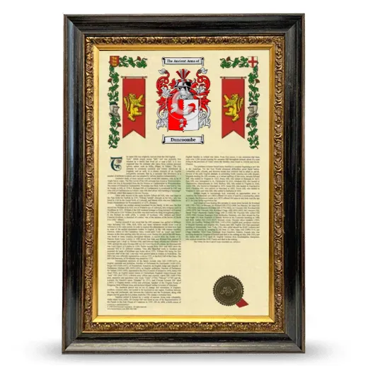 Duncoombe Armorial History Framed - Heirloom