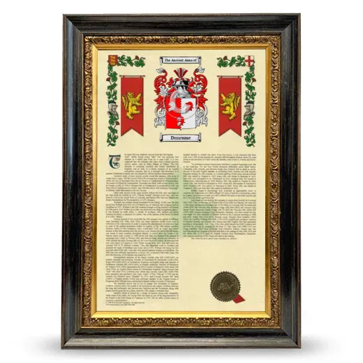 Duncume Armorial History Framed - Heirloom