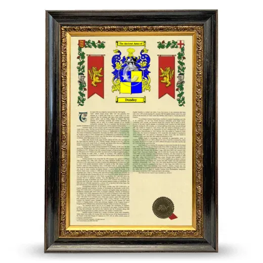 Dunday Armorial History Framed - Heirloom