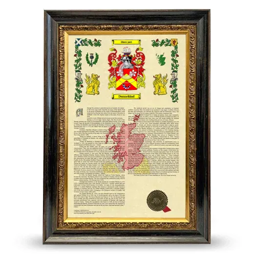 Dunnekind Armorial History Framed - Heirloom
