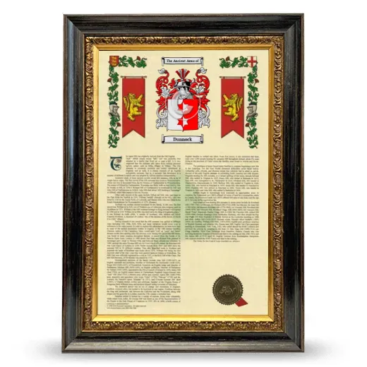 Dunnock Armorial History Framed - Heirloom