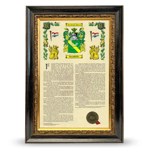 Dunsdorffer Armorial History Framed - Heirloom