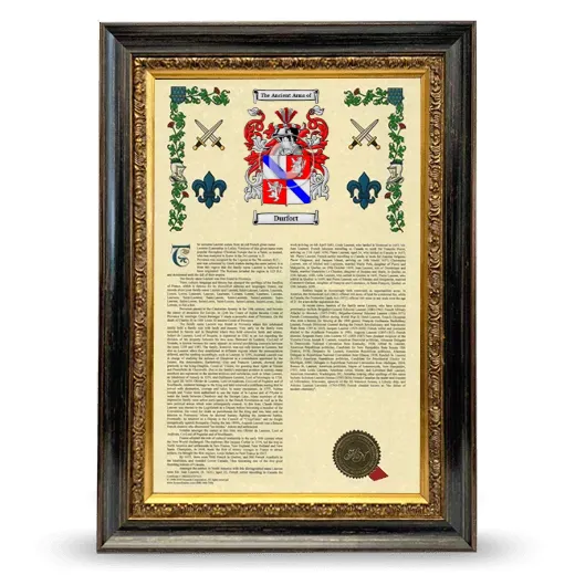 Durfort Armorial History Framed - Heirloom