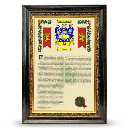 Durgan Armorial History Framed - Heirloom