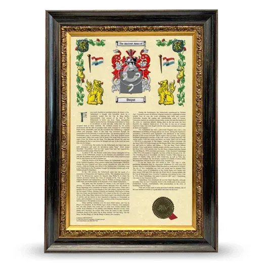 Duyst Armorial History Framed - Heirloom