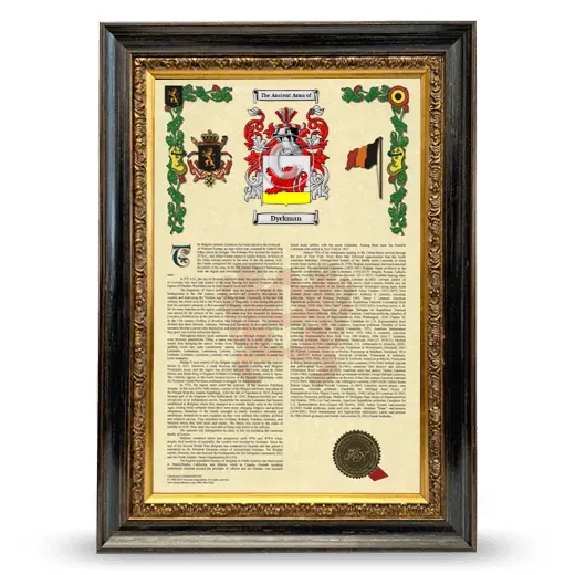 Dyckman Armorial History Framed - Heirloom