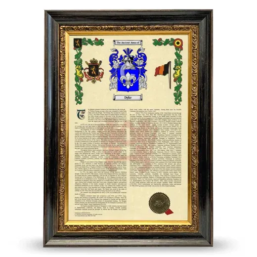 Dyke Armorial History Framed - Heirloom