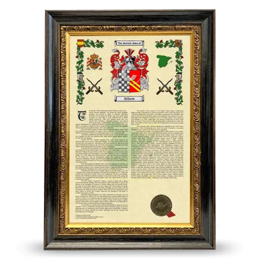 Echave Armorial History Framed - Heirloom