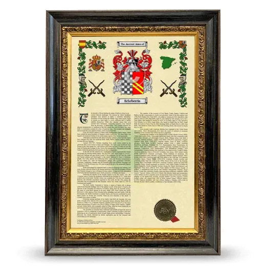 Echeberria Armorial History Framed - Heirloom