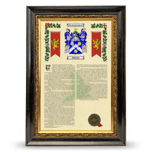 Elderson Armorial History Framed - Heirloom