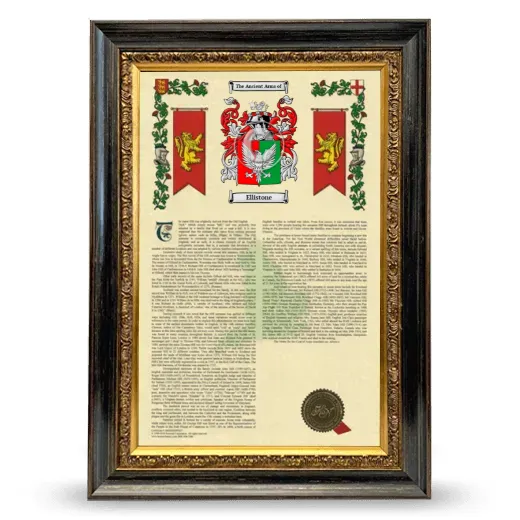 Ellistone Armorial History Framed - Heirloom