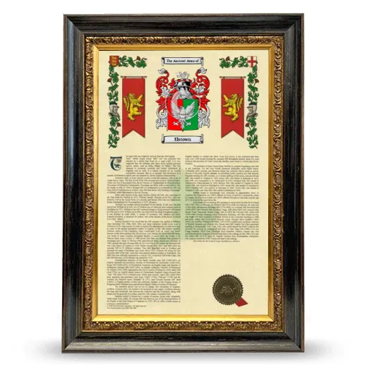 Elstown Armorial History Framed - Heirloom