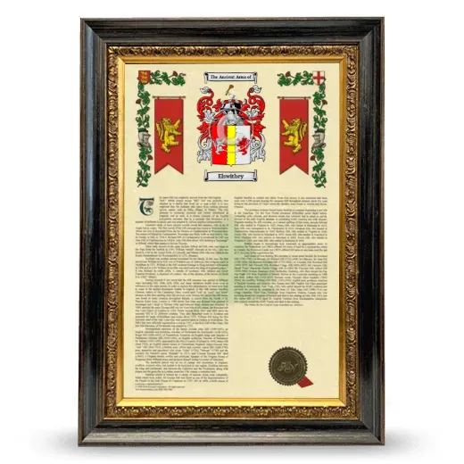 Elswithey Armorial History Framed - Heirloom