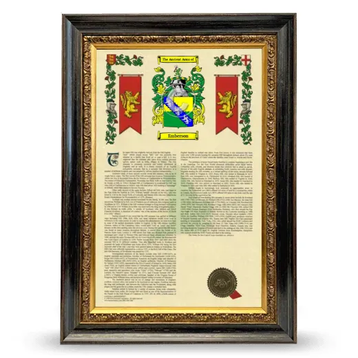 Emberson Armorial History Framed - Heirloom