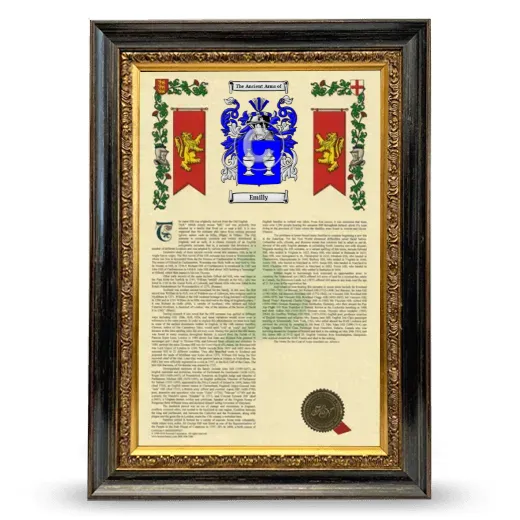 Emilly Armorial History Framed - Heirloom
