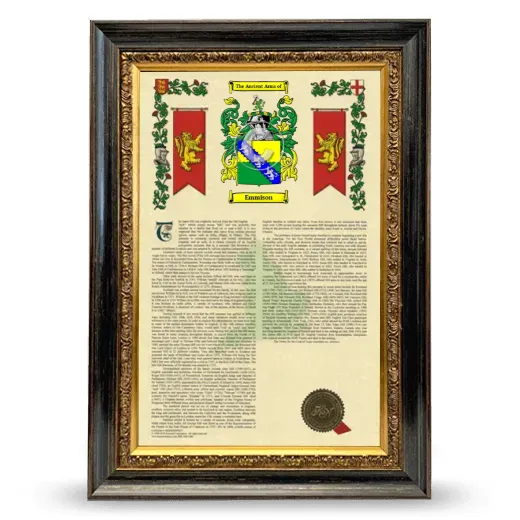 Emmison Armorial History Framed - Heirloom