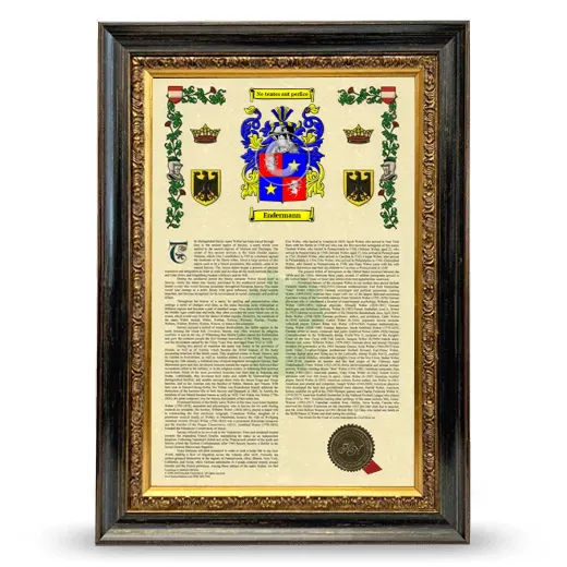 Endermann Armorial History Framed - Heirloom