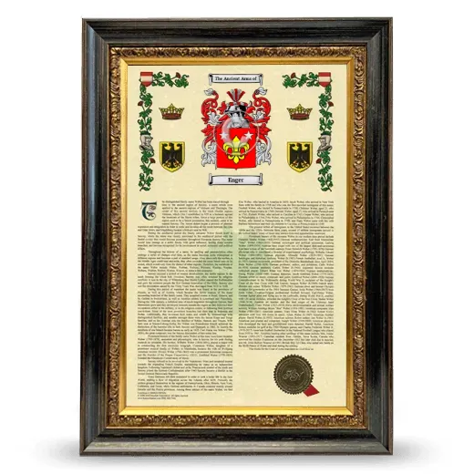 Enger Armorial History Framed - Heirloom