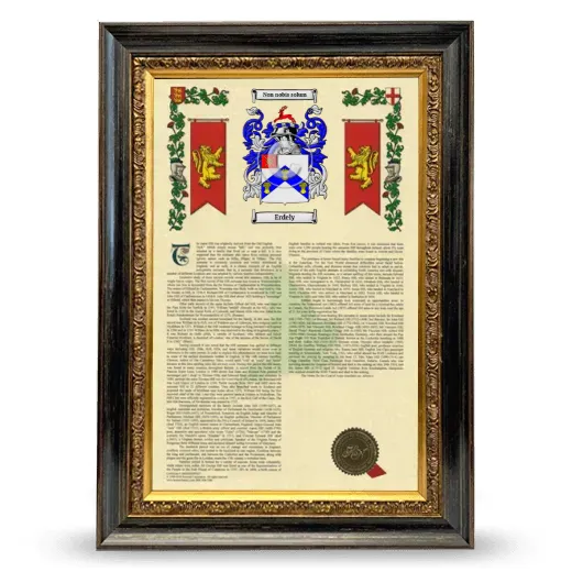 Erdely Armorial History Framed - Heirloom
