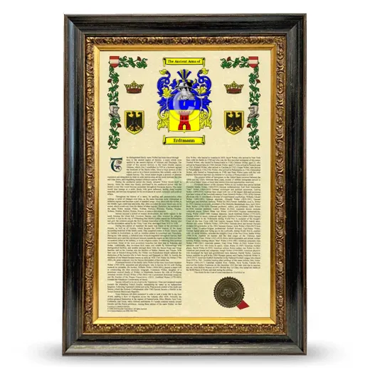 Erdtmann Armorial History Framed - Heirloom