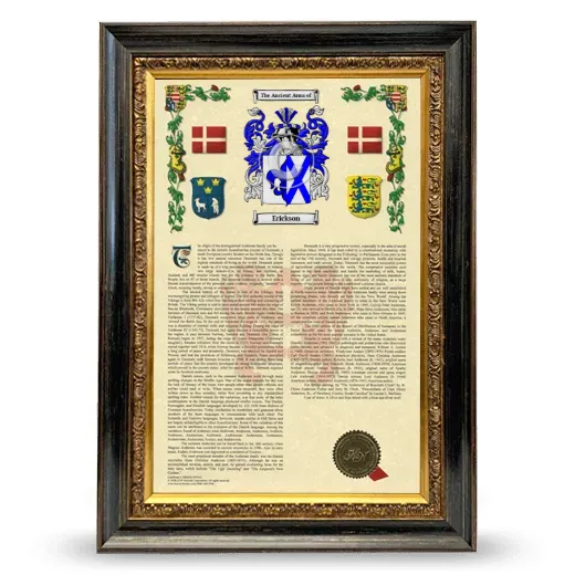 Erickson Armorial History Framed - Heirloom