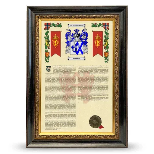 Ericsson Armorial History Framed - Heirloom