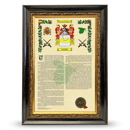 Escajeda Armorial History Framed - Heirloom