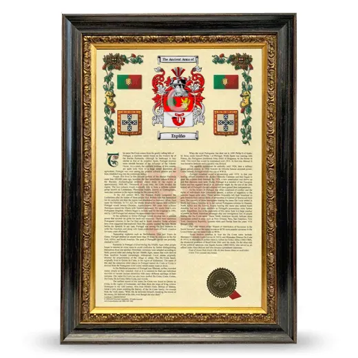 Espiño Armorial History Framed - Heirloom