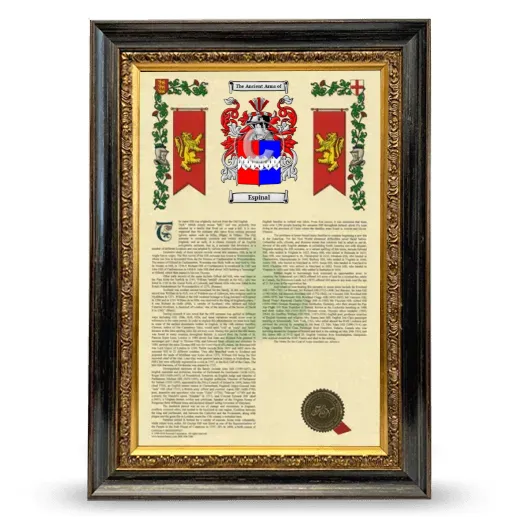Espinal Armorial History Framed - Heirloom