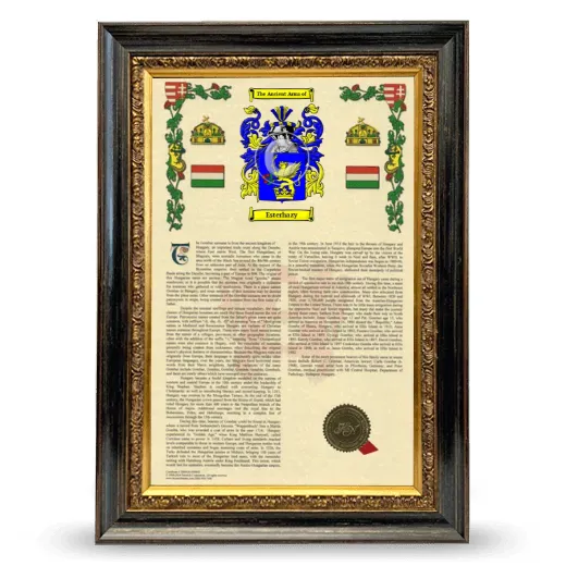 Esterhazy Armorial History Framed - Heirloom