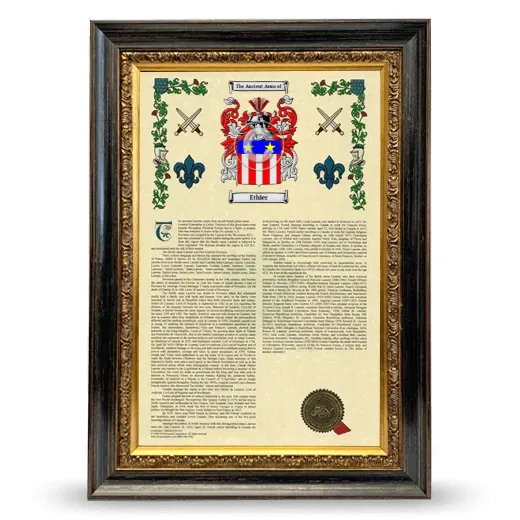 Ethier Armorial History Framed - Heirloom