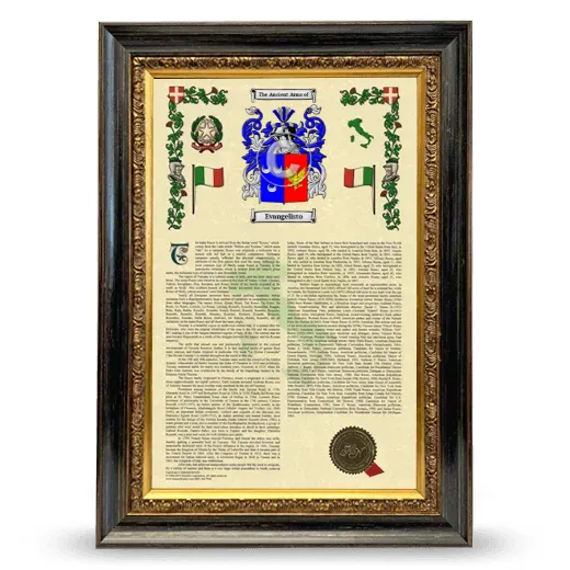 Evangelisto Armorial History Framed - Heirloom