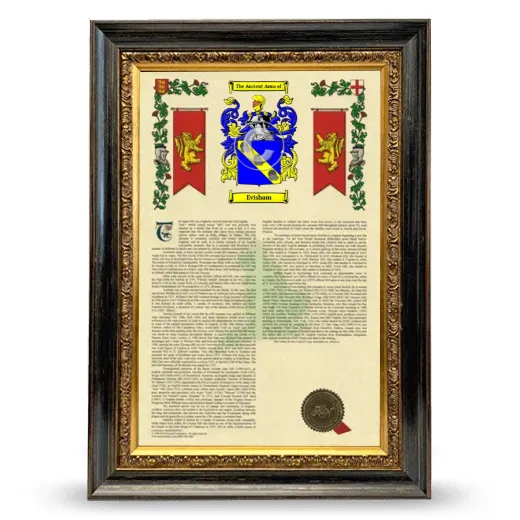 Evisham Armorial History Framed - Heirloom