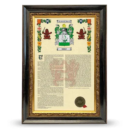 Exford Armorial History Framed - Heirloom