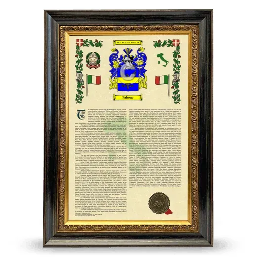 Falcone Armorial History Framed - Heirloom