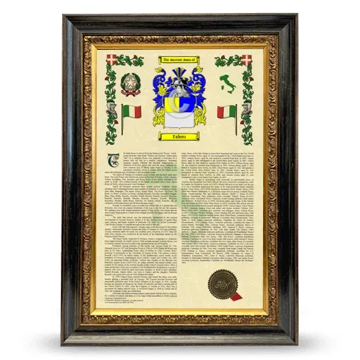 Falero Armorial History Framed - Heirloom