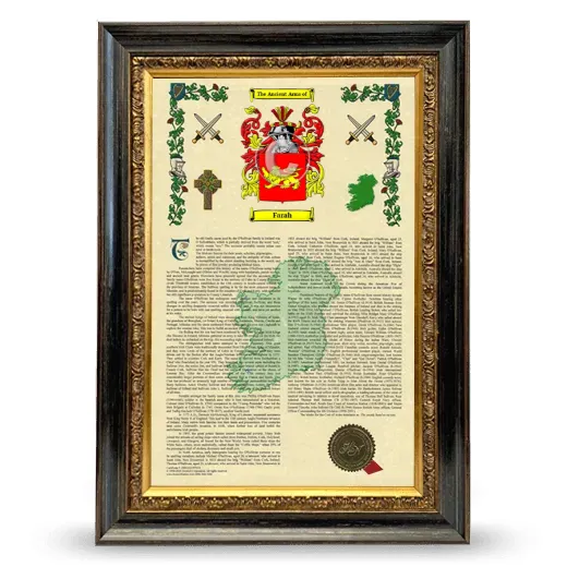 Farah Armorial History Framed - Heirloom