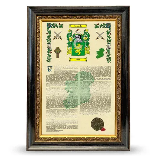 Farel Armorial History Framed - Heirloom