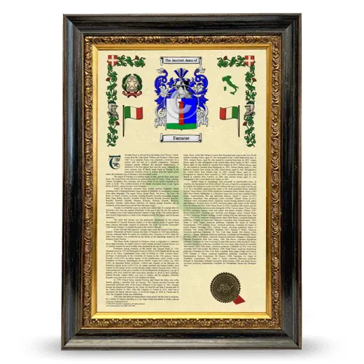 Farnese Armorial History Framed - Heirloom