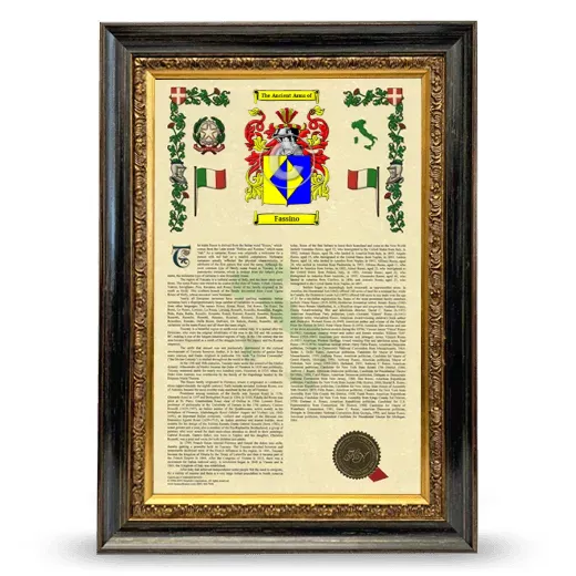 Fassino Armorial History Framed - Heirloom