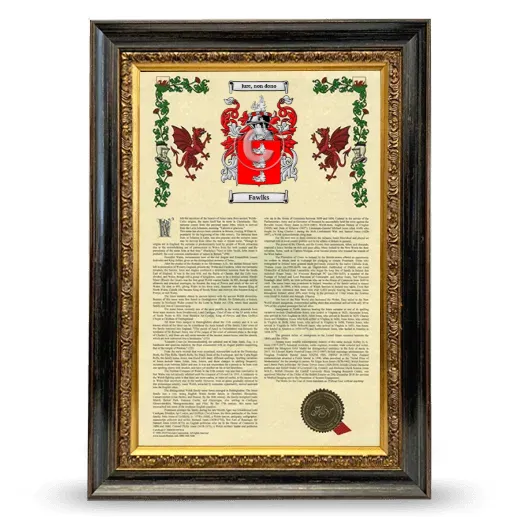 Fawlks Armorial History Framed - Heirloom