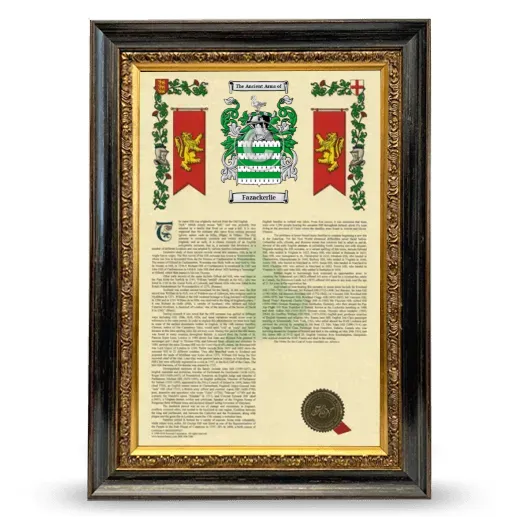 Fazackerlie Armorial History Framed - Heirloom
